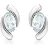 Carissima Orecchini a Perno con Acquamarina in Oro Bianco 9 ct