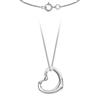 CARISSIMA Pendente da Donna in Oro Bianco 9 ct con Pendente Slider a Cuore da 12 x 14 mm su Collana a Maglia Curb Diamantata in Oro Bianco 9 ct da 0,7 mm di Lunghezza 46 cm/18 Pollici