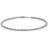 CARISSIMA Bracciale in oro bianco 9 ct con catena a corda semi cava e taglio diamante, taglia 18 cm
