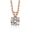 MomentWish Collana Moissanite Donna, 1 Carati Collana Oro Rosa Diamante Solitario Argento 925 Oro Bianco/Oro Rosa/Oro Gioiello Regalo di Natale per Donna