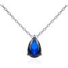 namana Collana con Ciondolo Blu in Argento 925 per Donna e Ragazza, Graziosa Collana Blu Zaffiro in Argento Sterling 925 con una Pietra a Forma di Pera, Collana Argento con Confezione Regalo