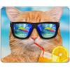 AOKSUNOVA Tappetino per mouse piccolo con motivo Mouse Pad 21 x 26 cm gatto con occhiali
