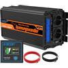 EDECOA Inverter Onda Pura 24v 220v 1500w Transformatore 24v 220v con telecomando e 2x USB Invertertitore di tension 1500w e picco momentaneo di 3000w convertitore di potenza per camion