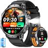 FITFLEX smartwatch militare da uomo con 1000 mAh, schermo grande da 1,85, con chiamata Bluetooth/120 modalità sport/IP68 impermeabile, luce a LED, frequenza cardiaca/monitor del sonno, orologio fitness per