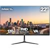 Nilox NXM22FHD1201 Monitor 21.5, Full HD, Schermo Gaming 120Hz 4ms, Monitor PC con Supporto VESA, Connessioni HDMI, Adatto per Lavoro e Divertimento