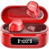 TOZO NC9 Cuffie Bluetooth 5.3 con ANC Ibrido, 6 Mics ENC, Suono OrigX 2.0, 60 Ore di Autonomia, Modalità Trasparente, IPX8, Ricarica USB-C, Comode e Facili da Usare per Lavoro, Gioco e Commuting Rosso