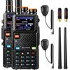 BAOFENG UV-5RM PLUS GPS Walkie Talkie, radio portatile a lungo raggio a doppia banda da 10 W con Airband, batteria da 2500 mAh, porta USB-C, 640 canali, 10 zone, microfono altoparlante (2 confezioni)