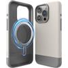 elago Cover Magnetica Glide Compatibile con iPhone 15 Pro Custodia, Compatibile con MagSafe, Design Bicolore, Protezione Competa [PC + TPU], Protezione Fotocamera Migliorata (Beige/Grigio Medio)