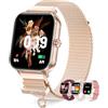 Erkwei Orologio Smartwatch Donna 4 Cinturini Autonomia 20 Giorni 1.85 Orologi Smart Watch Donna Chiamate Notifice WhatsApp Contapassi Frequenza Cardiaca Sonno 100+ Sportivo Orologio Fitness per Android iOS
