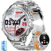 FITFLEX Smart Watch da uomo (2 braccialetti) -1000 mAh/1,85 pollici, grande schermo/chiamata Bluetooth/120+modalità sportiva/orologio sportivo/IP68 impermeabile, luce LED / frequenza cardiaca/monitor