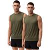 DANISH ENDURANCE Canotta Palestra e Fitness Uomo, Maglietta Senza Maniche, Tank Top Traspirante e Quick Dry, 1 o 2 Paia, Oliva, XL