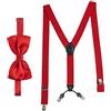 Massi Morino I Set Bretelle con Papillon Blu Scuro I Bretelle Elastiche a Y con Fermagli I Larghezza 3,5 cm I Lunghezza Regolabile I Papillon Preannodato