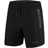 TCA Elite Tech Pantaloncini Palestra Uomo con Tasche Laterali - Pantaloncini Running Uomo - Pantaloni Corti Sportivi da Corsa e Allenamento - Abbigliamento Sportivo - Nero/Nero, XS