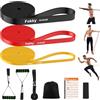 Fokky Elastici Fitness, 3 Livelli di Elastico Fitness, Elastici Palestra Con Ancore di Porta, Bande Elastiche Uomo Donna per Stretching Pilates, Yoga, Squat