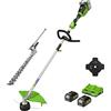 Greenworks 48V (2x24V) Tagliabordi a Batteria x Giardini Medio-Piccoli, Ampiezza Taglio 40cm + Greenworks Accessorio Tagliasiepi