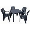GARDENIA Set Tavolo da Giardino 80x80 cm con 4 Sedie - Tavolo Quadrato da Esterno in Resina - Set Tavolo e Sedie per Terrazzo, Balcone e Giardino - Colore Antracite