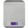 Boston Tech Bilancia da cucina digitale HK 105 Bilancia ad alta precisione in acciaio inossidabile, impermeabile. Capacità 5 kg. Schermo LCD.Batterie incluse. Funzione tara. Libro di ricette scaricabile