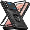 Giyer Cover per Samsung Galaxy S26 Plus Custodia con Vetro Temperato, Antiurto Grado Militare 360° Anello Supporto Armor Bumper Case, Antiurto per Samsung S26 Plus 5G Cover (Noir)
