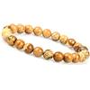 GD GOOD.designs Bracciale Chakra Perle di Diaspro - Pietra Marina Naturale 8 o 10mm Unisex (Beige 8mm)