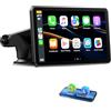 Volam 7 pollici schermo per auto carplay Display con A-pple Carplay/Android Auto,IPS Touch Screen, Mirror Link, GPS Navigazione, Assistente Vocale Siri, G00-gle, FM, AUX, Bluetooth 5.0