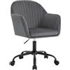 WOLTU Sedia da Ufficio, Poltrona Ergonomica da Scrivania Girevole, Ampia Sedia in Velluto Imbottita, Regolabile in Altezza per Ufficio e Camera da Letto, Grigio Scuro,BS166dgr