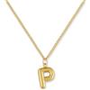 GD GOOD.designs Collana Lettera Oro Bubble | Ciondolo con Iniziale in Acciaio Inossidabile Placcato Oro 18K - Resistente all'Acqua & Anallergico | Collana Donna P
