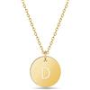GD GOOD.designs Collana di lettere in oro (regolabile) Collana in oro con ciondolo a lettera rotonda (D)