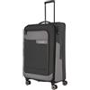 travelite valigia a 4 ruote taglia L conchiglia morbida in materiale riciclato, serie VIIA: trolley con piega ad espansione + protezione bordi, 77 cm, 91-103 litri