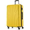 SUITLINE - Valigia rigida, bagaglio da viaggio rigido, TSA, 76 cm, ca. 96 litri, 100% ABS opaco, Giallo