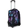Mitama Trolley DR Scuola Purple Bloom,Con Mega Scomparto e Doppia Maniglia, Nero e Viola, Scuola Elementare e Tempo Libero, Bambina Ragazza