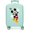Disney Il bagaglio a mano Mickey Fun with Friends con lucchetto a combinazione laterale e 4 ruote è realizzato in ABS, un materiale rigido e leggero.
