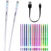 Vhffoso - Bacchette per batteria cambiacolore a luce LED, ricaricabili,