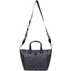 GUESS borsa a tracolla Follie Small Tote Bag Coal Logo grigio scuro