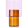 Ichendorf Milano Vaso B, Collezione Boreale, H20,5 cm, Ambra - Rosa, Vetro Borosilicato, Fatto a Mano