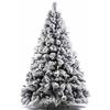 BAKAJI Albero di Natale Super Folto Pino Bianco Innevato con Base a Croce in Metallo Pieghevole di Altissima Qualità, 1417 Rami Punte Montaggio Facile con Rami a Innesto (Bianco Gran Sasso, 210 cm)