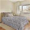 PENSIERI DELICATI Copriletto 170 x 280 cm, Telo Singolo 100% Cotone Pique, Ideale Come Telo Arredo, Coperta Salva Letto 1 Piazza, Fantasia Atene Beige, 100% Made in Italy