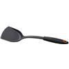 Fackelmann Paletta chef multiuso in nylon, 32 x 10 cm, Soft Collection, ideale per girare frittate, hamburger, pesce, pan cake, (colore: nero e arancione), quantità: 1 pezzo.