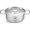 Fissler Pure Collection - Pentola per arrosto in acciaio inox (diametro 24 cm, 3,9 L) con coperchio in metallo, scala graduata interna, compatibile induzione