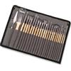 Wintem - Set Pennelli 24 Pezzi in Nylon e Alluminio con Manico in Legno Naturale Ergonomico per Colori Acrilici e Acquerelli, Facili da Pulire e Ideali per Pittura su Tela o Legno