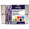 PEBEO Pébéo - Setacolor Cofanetto Collezione Opaco - Kit Pittura Tessuti - 10 Flaconi da 45 ml Assortiti + 1 Tubetto Setacolor 3D Gloss 20 ml Nero +1 Pennarello 7A + Accessori + Guida Creativa