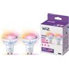 WiZ Faretto Smart WiFi, Luce Bianca e Colorata, Vetro, attacco GU10, equivalente a 50W, Tecnologia SpaceSense, Controllo Vocale (Alexa, Apple HomeKit, Google Home), confezione da 2