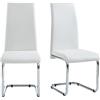 BAÏTA Mara02 - Set di 2 sedie, in similpelle, colore: bianco, 54 x 42 x 101 cm