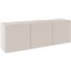 Selsey Mobile porta TV moderno 150 cm in beige cashmere con 3 ante push-to-open e vani capienti. Design elegante con frontali scanalati e bordi ABS resistenti, ideale per soggiorno contemporaneo.