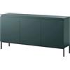 Selsey BEMMI cassettiera, Melamina Metallo, Verde Scuro, 150 cm