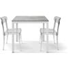 KONTE.DESIGN Tavolo RAVENNA in legno finitura grigio cemento e struttura in metallo bianco 80x80 cm