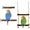 HUSOUE Set di 3 bastoncini per uccelli in legno naturale, con ventosa, per uccelli, per uccelli, pappagallini, canarini