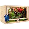 ITA Terrario in legno 100x50x50 cm con ventilazione frontale e igrometro integrato - Terrario in legno OSB-3 - Per rettili, serpenti, anfibi - Prodotto UE, certificato FSC