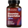 WESALYS Diosmina Esperidina Alto Dosaggio 1000mg,180 Capsule Vegetali (fino a 6 mesi) - Integratore Vene Varicose, Gambe Pesanti, emorroidi, Capillari Rotti, Circolazione e Microcircolo - WESALYS