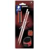 STAEDTLER Matite HB da disegno NORIX per schizzi e scrittura, include 2 matite HB, temperino e gomma in corallo, set da 4, 181 SBK2-2