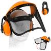 Avilia Cuffie Antirumore Lavoro con Maschera Protettiva Decespugliatore - Protezione Acustica SNR 22dB, Visiera Metallica per Lavoro - Archetto Regolabile e Cuscinetti Morbidi - 41x26x10cm
